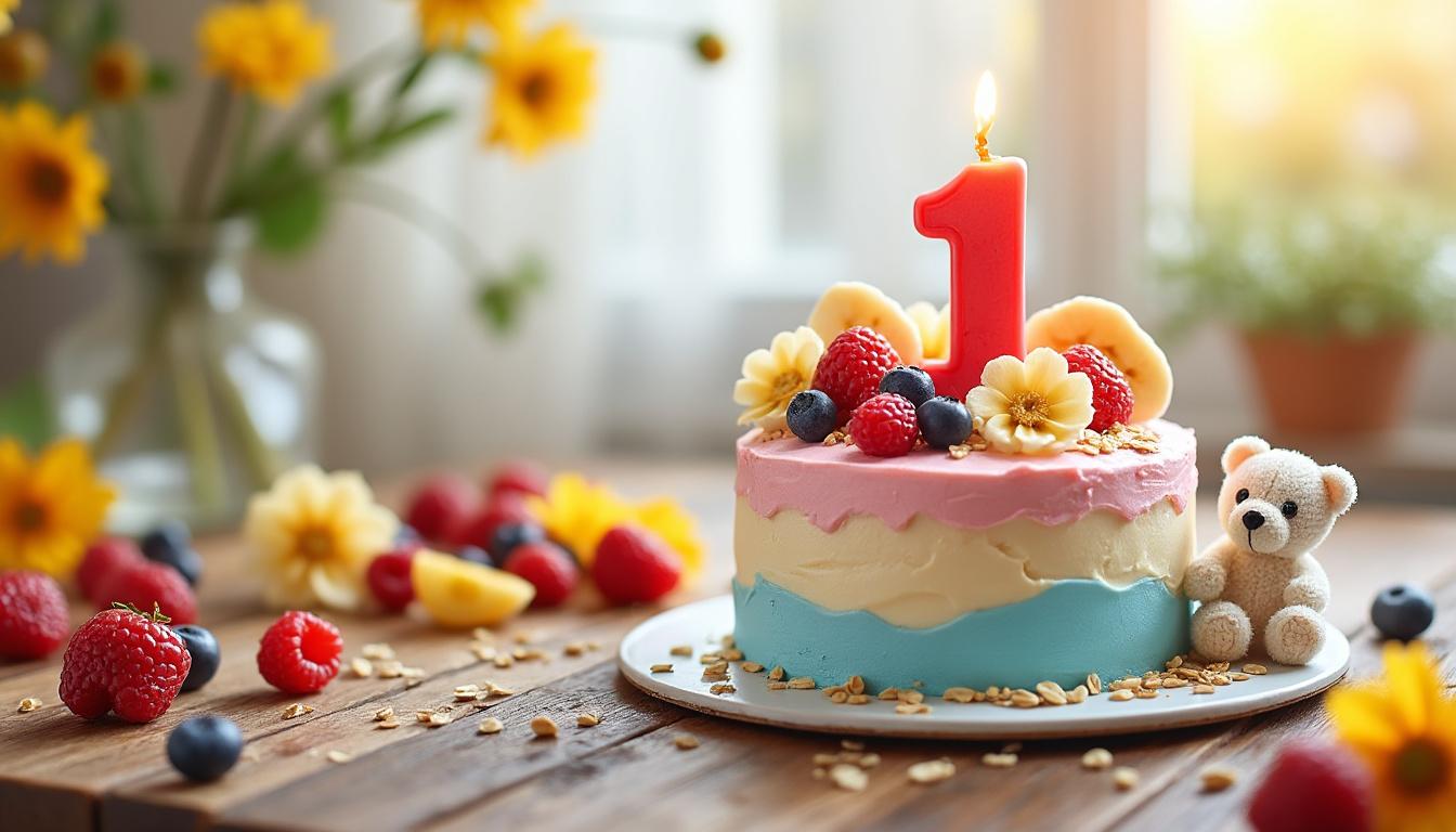 découvrez des recettes faciles et des astuces santé pour préparer un gâteau d'anniversaire parfait pour le premier anniversaire de votre bébé.