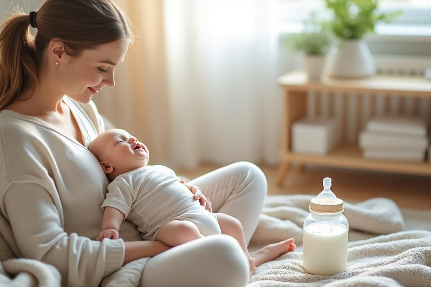 Quantité lait bébé 6 mois : besoins journaliers, biberon et allaitement