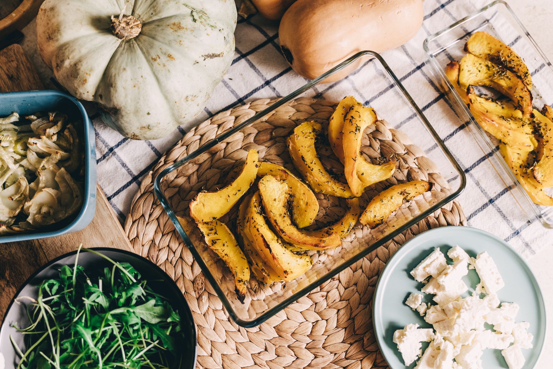 Rôtir une butternut au four — butternut rôtie au miel et feta