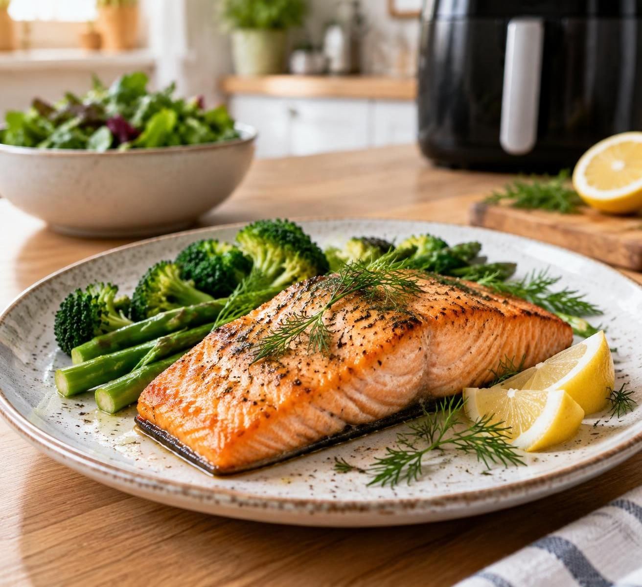 découvrez comment cuire des pavés de saumon à l’air fryer : température idéale, temps de cuisson et recette facile pour une texture croustillante.